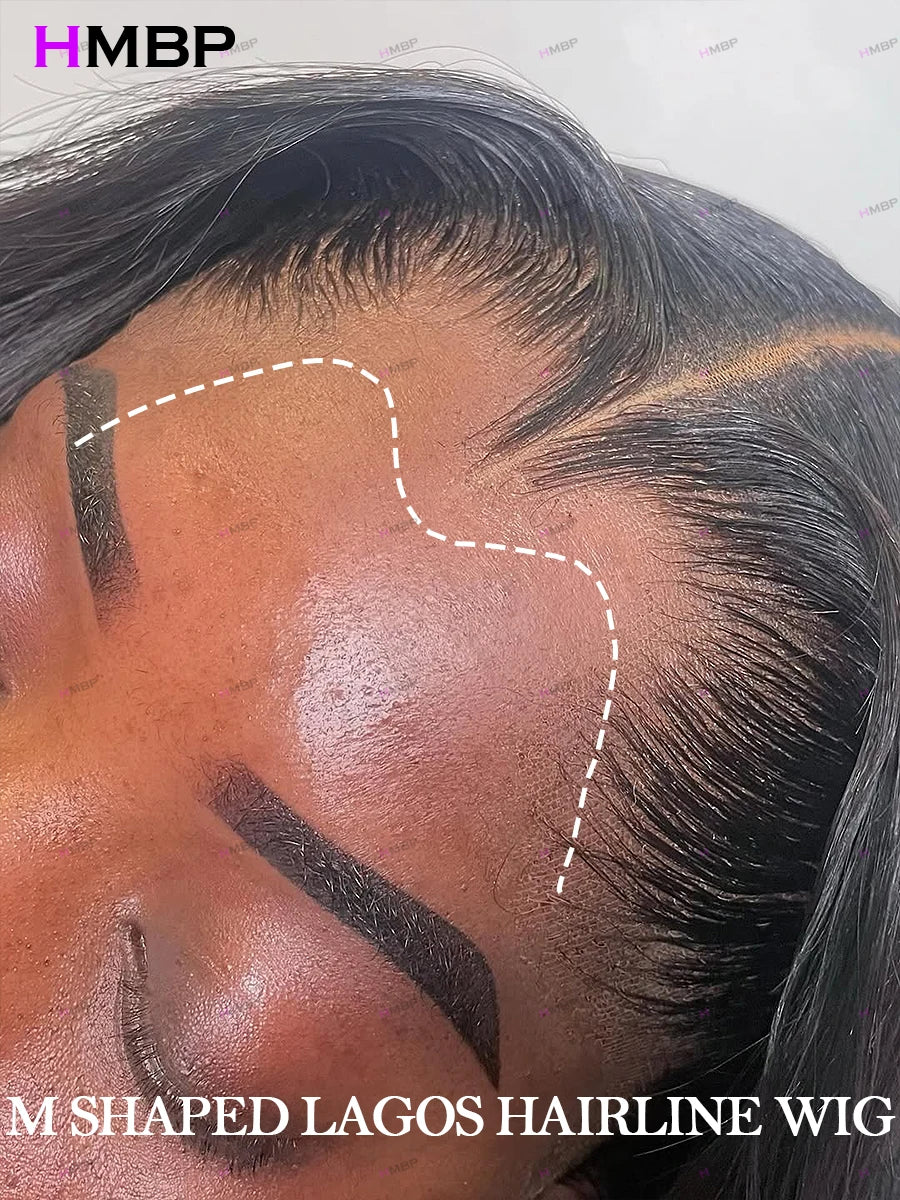 Vietnamese 13x6 Hd M Shaped Lagos Hairline Lace Frontal Wig Human Hair Bone Straight 13x4 Lace Front Wigs Preplucked For Woman