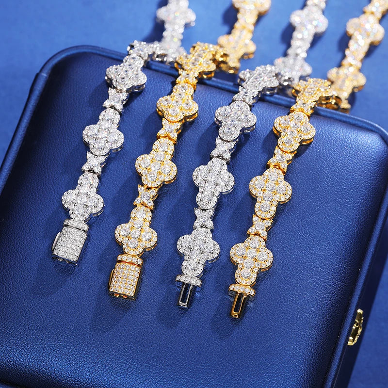 Original Design Cross Star Tennis Chain Necklaces for Women 10mm Cubic Zirconia Iced Out Iced Out Fashion Jewelry for Christmas
