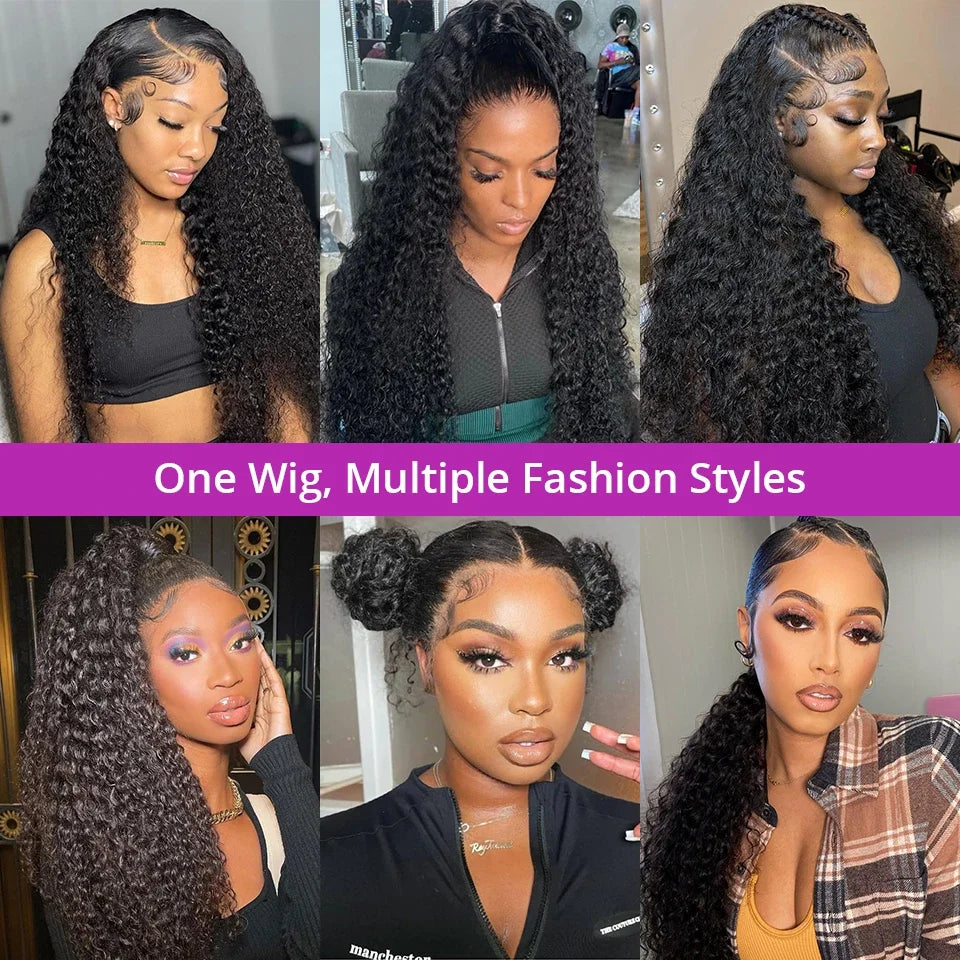 Ready To Wear Glueless Wigs Deep Wave 5x7 Lace Wigs Human Hair 13x4 13x6 HD Lace Frontal Wig Kinky Curly Wet And Wave For Women