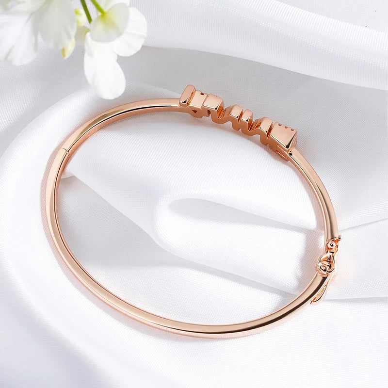 Smyoue Personalized Name Custom Bracelet Letter Customized products for Women 925 Sterling Silver Jewelry By Shiran Aloni