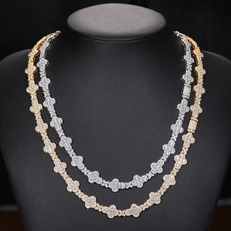 Original Design Cross Star Tennis Chain Necklaces for Women 10mm Cubic Zirconia Iced Out Iced Out Fashion Jewelry for Christmas