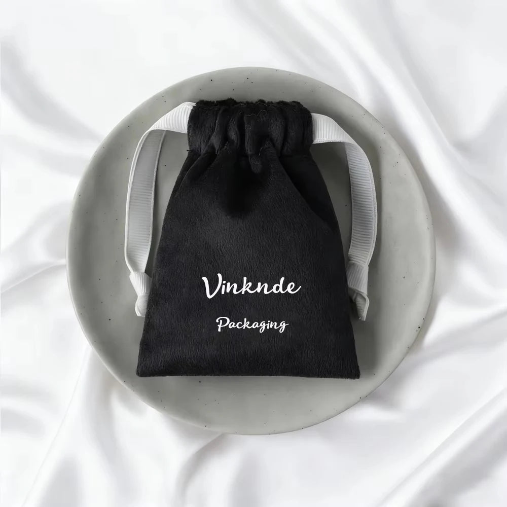 50-100pcs Velvet Gift Bags Custom Logo Ribbon Drawstring Bags For Wedding Christmas Party Jewelry Candy Gifts Packing Pouches