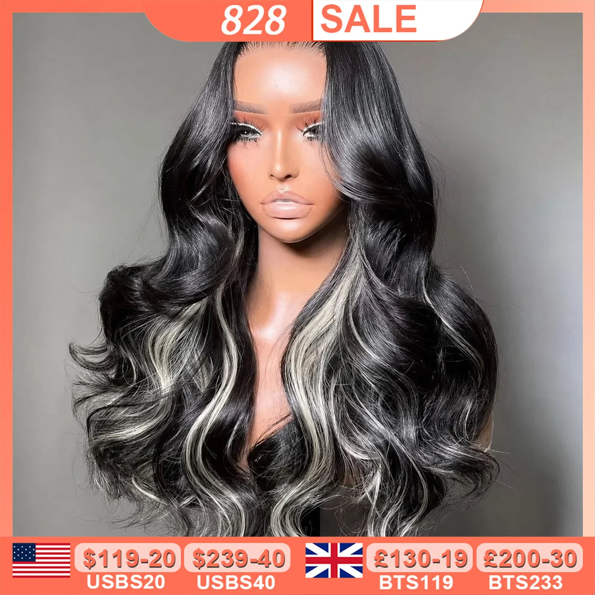 BEEOS 1B/613 Oreo Highlight 13x6 HD Lace Frontal Wig 250% Pre Plucked 613 Blonde Body Wave 5x5 HD Lace Closure Wig For Women