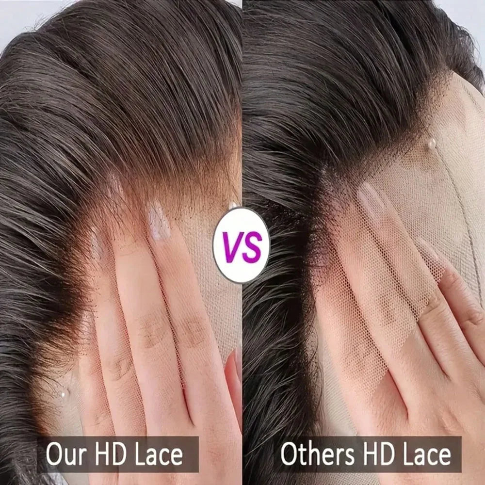 13x6 Lace Front Wigs Human Hair 36 Inch HD Transparent Lace Frontal Wigs 250% Density Brazilian Virgin Straight Human Hair Wigs For Women Pre Plucked With Baby Hair Natural Color