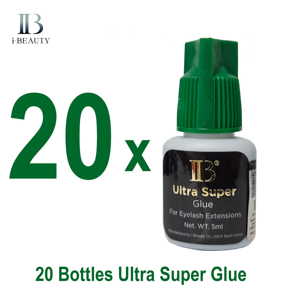 20 Bottles Black False Lashes Adhesive Korea IB Ultra Super Glue Individual Fast Drying Long Retention Eyelash Extensions Glue