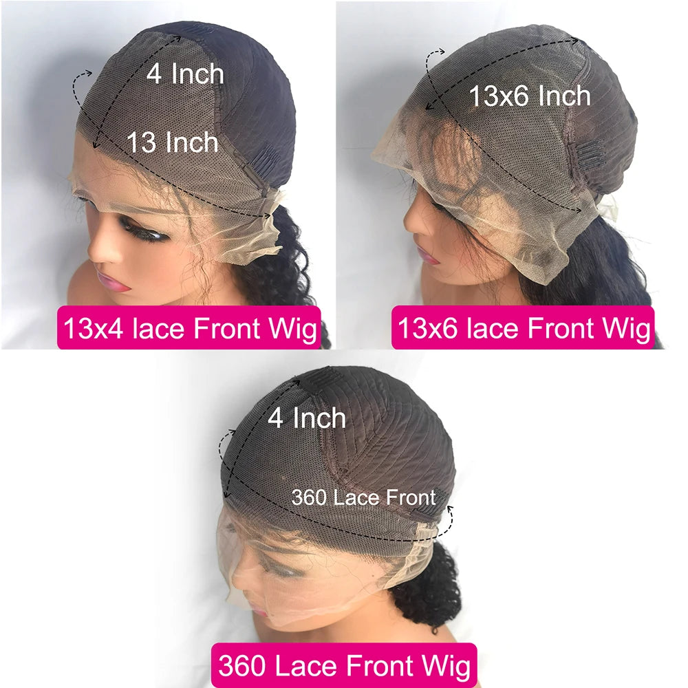 Reddish Brown Deep Wave 13x6 HD Lace Frontal Wig Colored Pre Plucked 40 Inch Curly 13x4 360 Lace Front Human Hair Wigs For Women