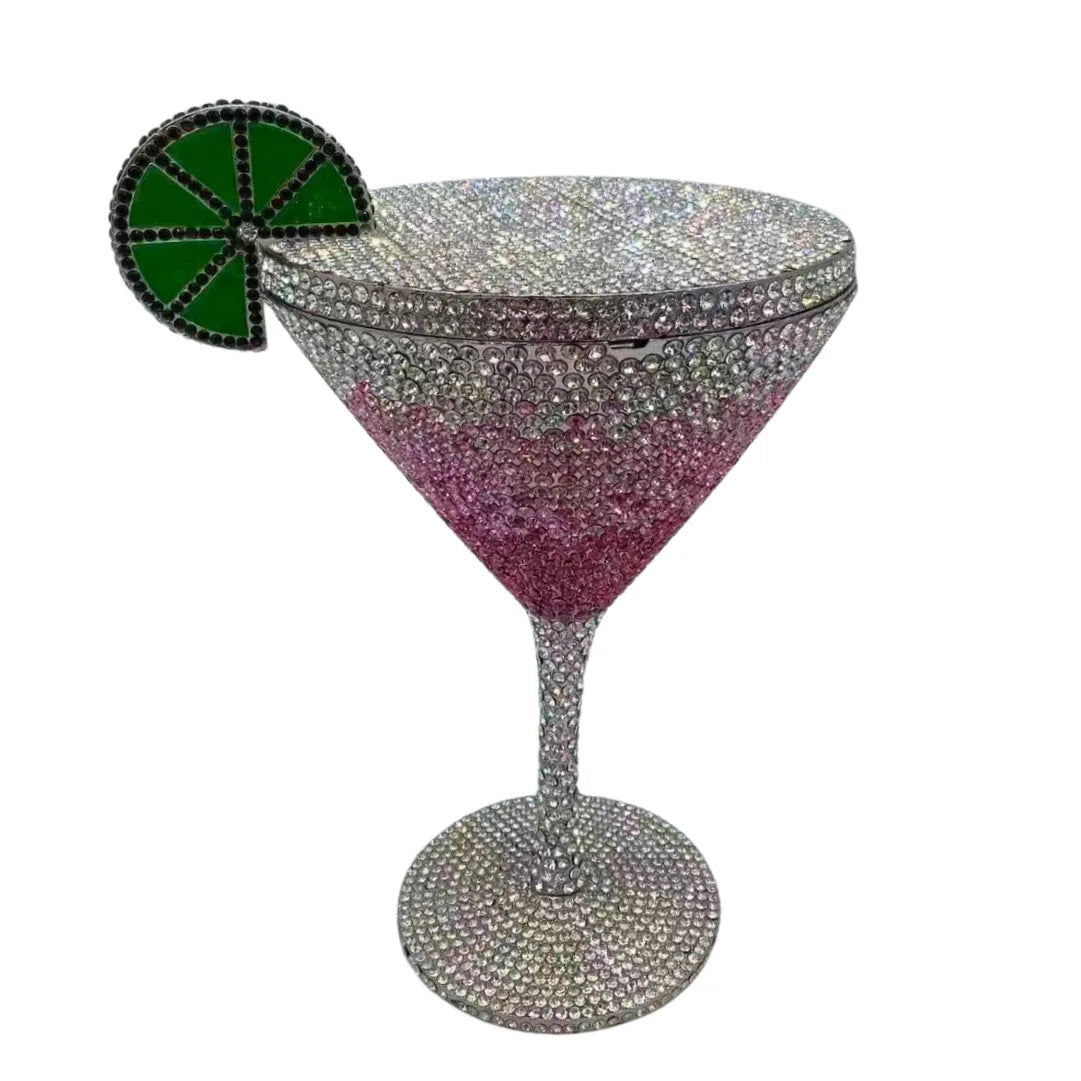 XIYUAN Women Luxury Branded Martini Crystal Evening Bag Elegant Cup Diamond Bridal Handbag Wedding Party Purses Lady Gift Clutch