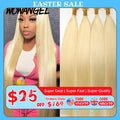 WOWANGEL 3/4 613 Honey Blonde Color Hair Extension Brazilian Hair Weave Bundles 26 28 30inches Straight Remy Human Hair Bundles
