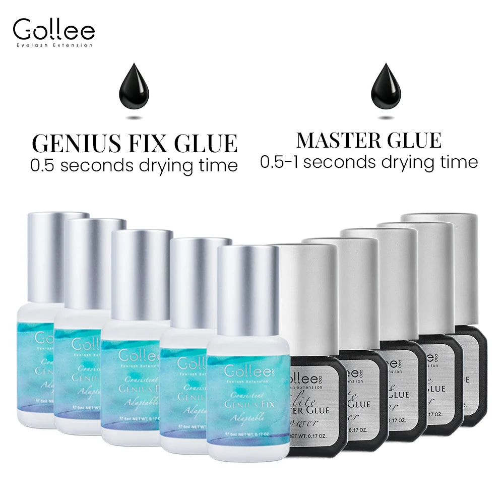 Gollee 0.5-1s Fast Dry Glue for Eyelash Extension Hypoallergenic Lash Extension Glue for Professional Artists Eyelashes Supplies