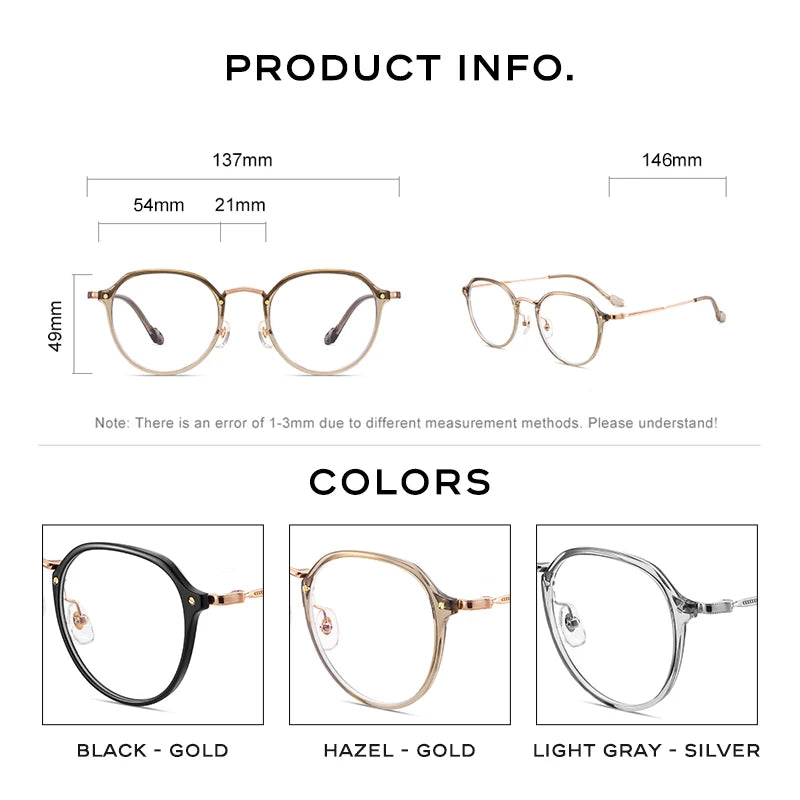CAPONI Photochromic Brown Glasses TR-90 Titanium Frame Glasses Women's Blue Ray Protect Computer Brand Design Eyeglasses BF8076