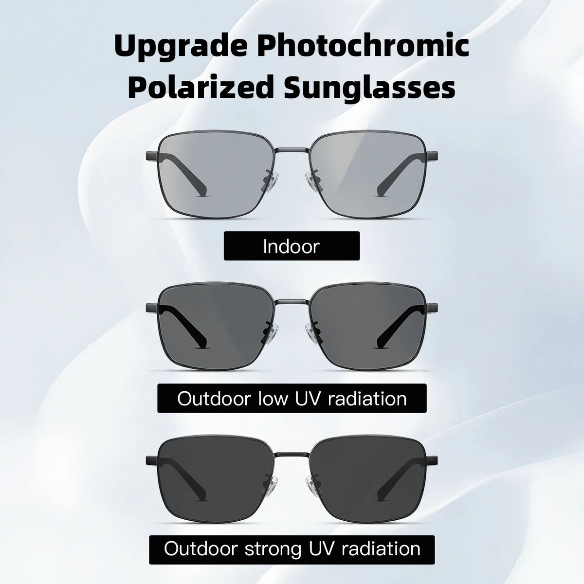 CAPONI Polarized Men Sunglasses Carbon Fiber Outdoor Photochromic Driving Sunglasses UV400 Brand Designer Black Shades BS24704
