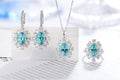 Bridal Jewelry Sets for Women Rings Necklace Earrings Lab Grown Paraiba Engagement Rings Wedding Custom Jewelry