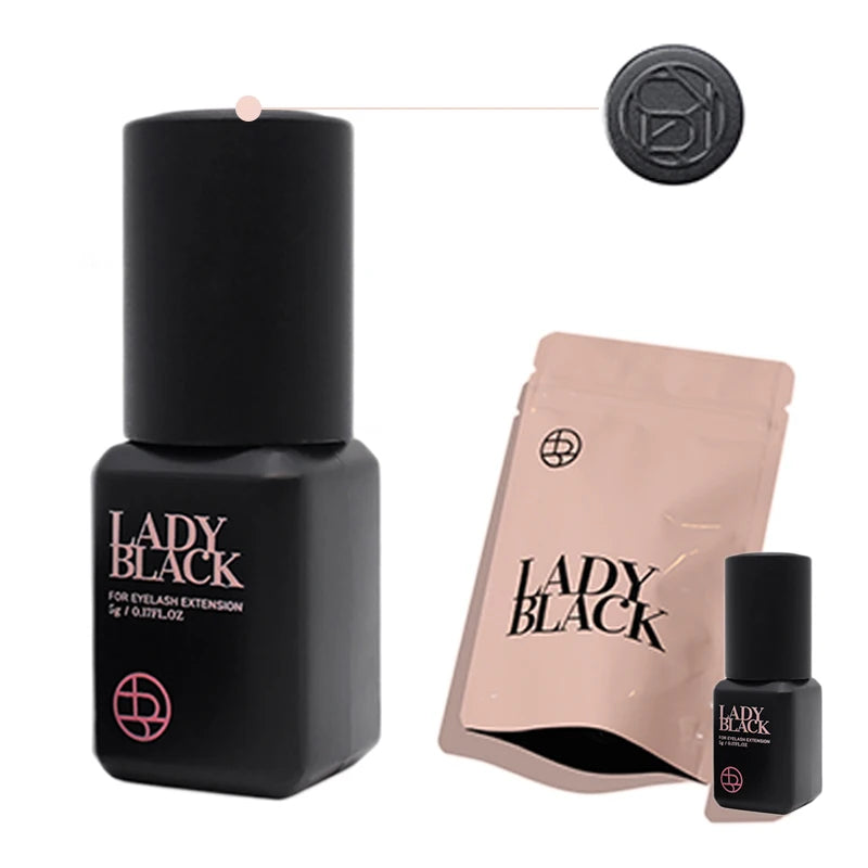 20 Bottles Lady Black Glue Korea Fastest Strongest Fake Eyelash Extensions Cola Supplies Adhesive 5ml Makeup Tools Lash Shop