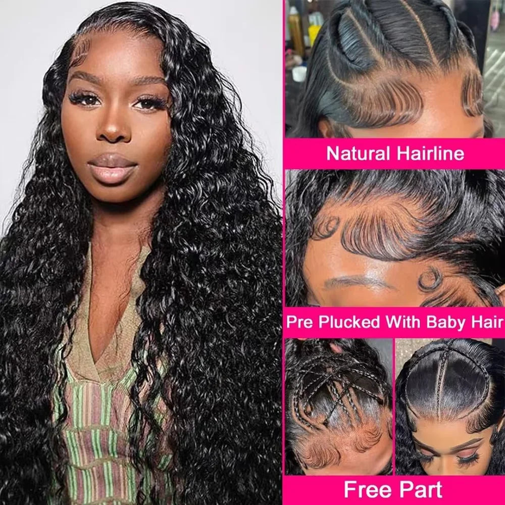 Ready To Wear Glueless Wigs Deep Wave 5x7 Lace Wigs Human Hair 13x4 13x6 HD Lace Frontal Wig Kinky Curly Wet And Wave For Women