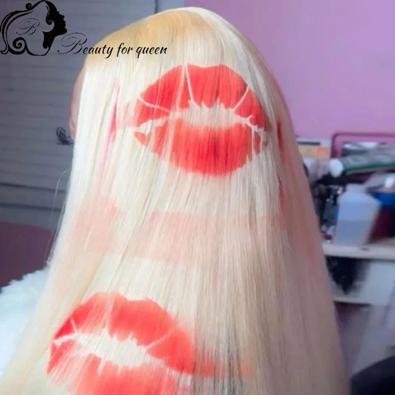 Cosplay Highlight Straight With Pattern Brazilian Colored Pink Blue Human Hair Wig Transparent 13x4 Lace Frontal Wigs For Women