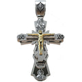 18.5g Long Big Heavy Cross Orthodox White Gold Pendant For Men Customized 925 SOLID STERLING Silver Pendant