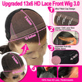 SKINLIKE Real HD Lace Front Wigs Kinky Straight 250% 13x4 Full Frontal Wigs Human Hair Wigs Peruvian Yaki Straight Melt Skins
