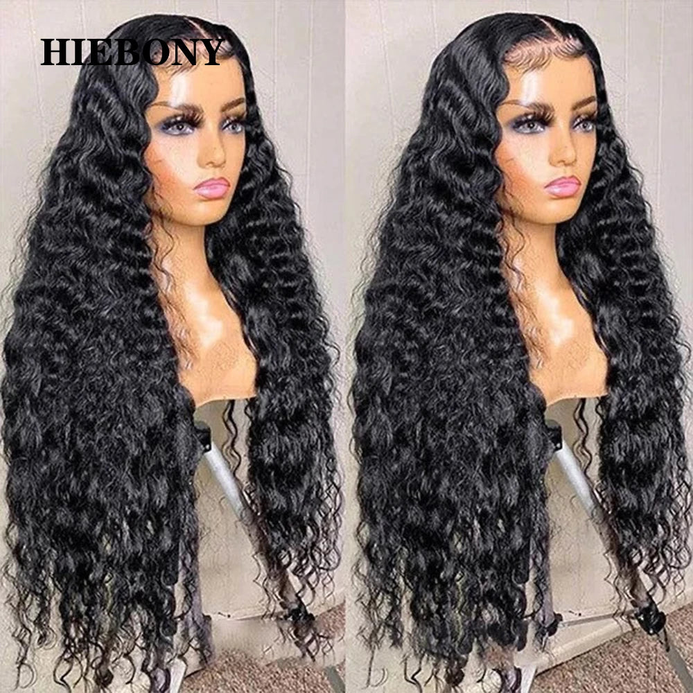 HiEbony Hair 13x6 HD Lace Frontal Wigs Deep Wave 250% Density Melt Skin Real HD Lace Wigs 5x5 6x6 Glueless HD Lace Closure Wigs