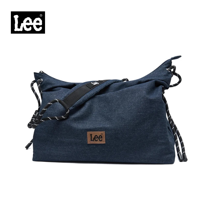 LEE Unisex Denim Blue Soft Pillow Shoulder Bags Beige Casual Simple Utility Light Ladies Large High Capacity Hobo Crossbody Bag