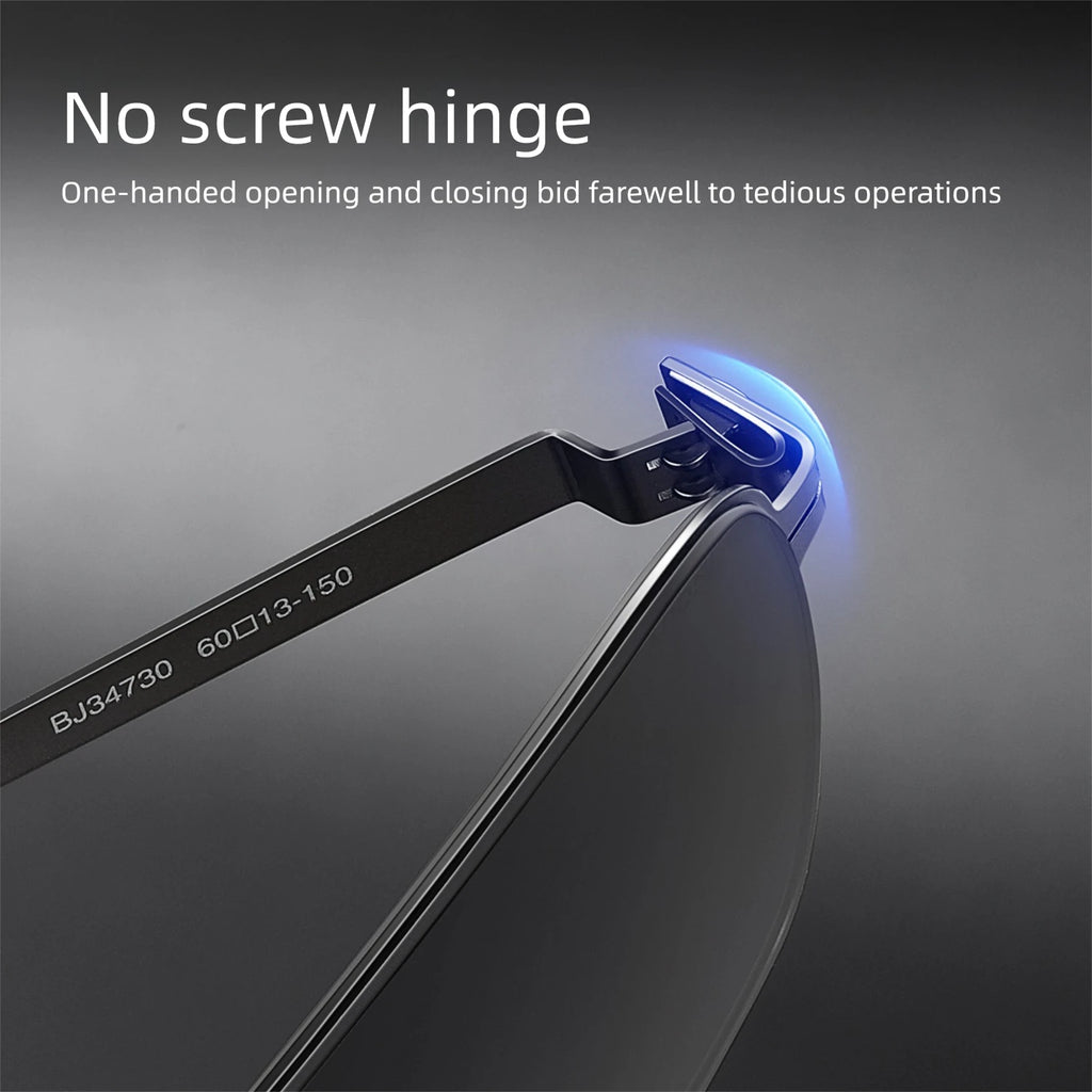 CAPONI New Polarized Men Sunglasses Photochromic High Quality Stainless Steel Outdoor Sun Glasses Anti Glare Black Shade BS34730