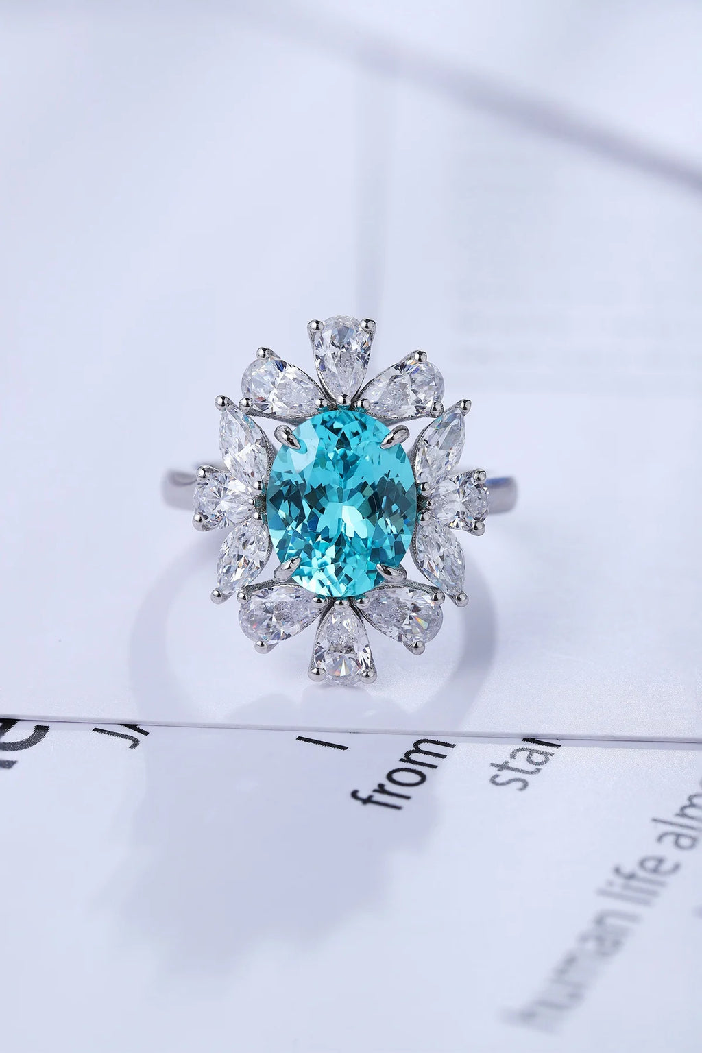 Bridal Jewelry Sets for Women Rings Necklace Earrings Lab Grown Paraiba Engagement Rings Wedding Custom Jewelry