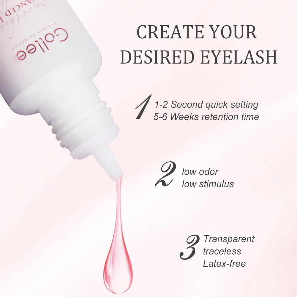 Gollee 0.5-1s Fast Dry Glue for Eyelash Extension Hypoallergenic Lash Extension Glue for Professional Artists Eyelashes Supplies