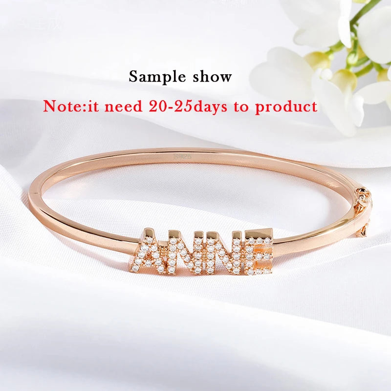 Smyoue Personalized Name Custom Bracelet Letter Customized products for Women 925 Sterling Silver Jewelry By Shiran Aloni