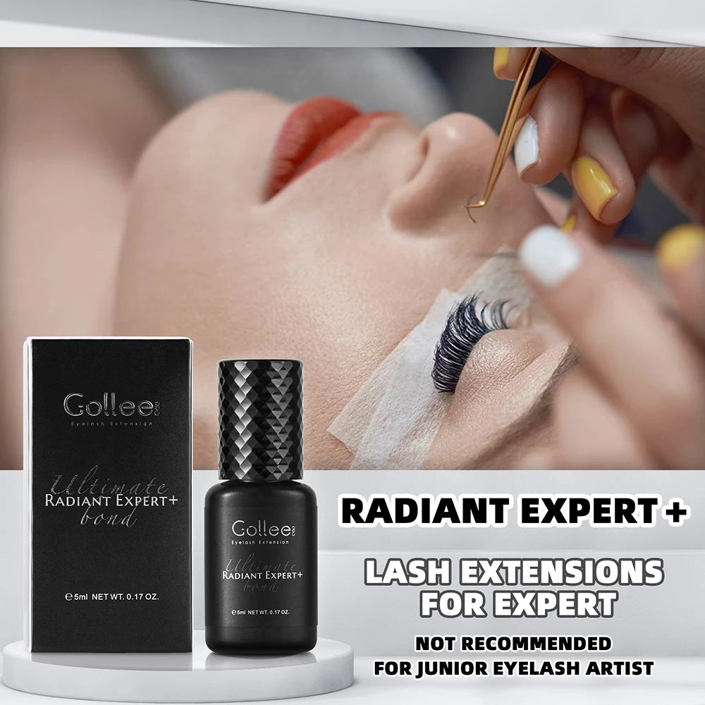 Gollee 0.5-1s Fast Dry Glue for Eyelash Extension Hypoallergenic Lash Extension Glue for Professional Artists Eyelashes Supplies