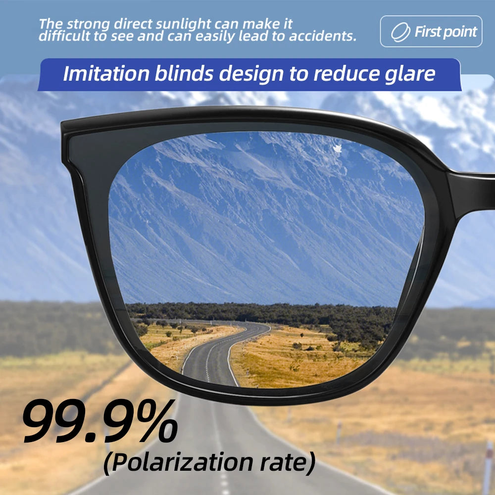 CAPONI Polarized Sunglasses Men Outdoor High Quality Driver Sun Glasses Photochromic UV400 Brand Designer Black Shades BS24048