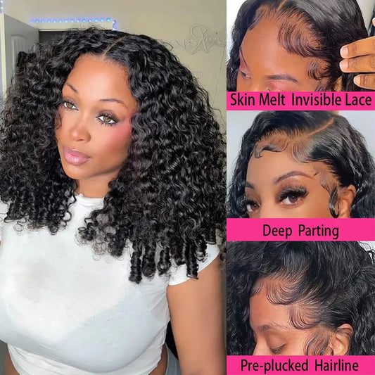 Burmese Curly Lace Front Wig 13x6 Lace Front Wig 100% Human Hair for Black Women Brazilian Pre Plucked Lace Front Curly Wigs