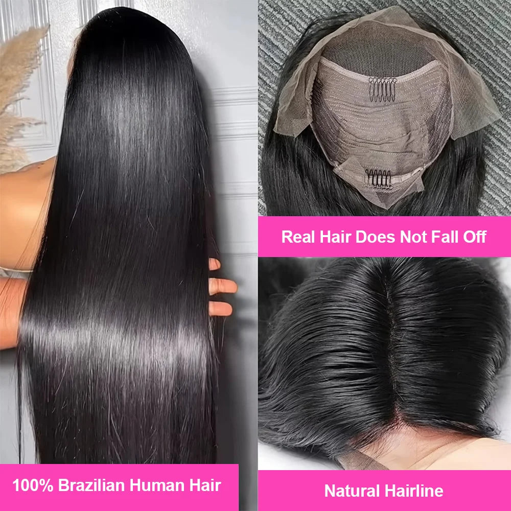 250% Upgraded 13x6 HDLace Front Human Hair Wig 5x5 Ready to Go HD Lace Glueless Straight Human Hair Wigs 13x4 Pre Plucked Natural Scalp Brazilian Hair Wigs