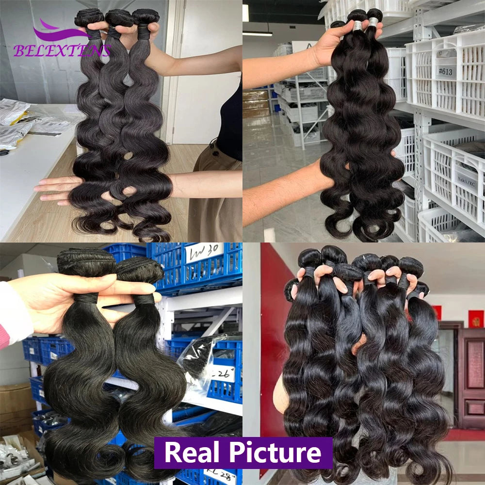 Body Wave Bundles With Closure Human Hair with 4x4/5x5 Lace Closure Hair Extension 3/4 Bundles With Closure 3-5 Days Delivery