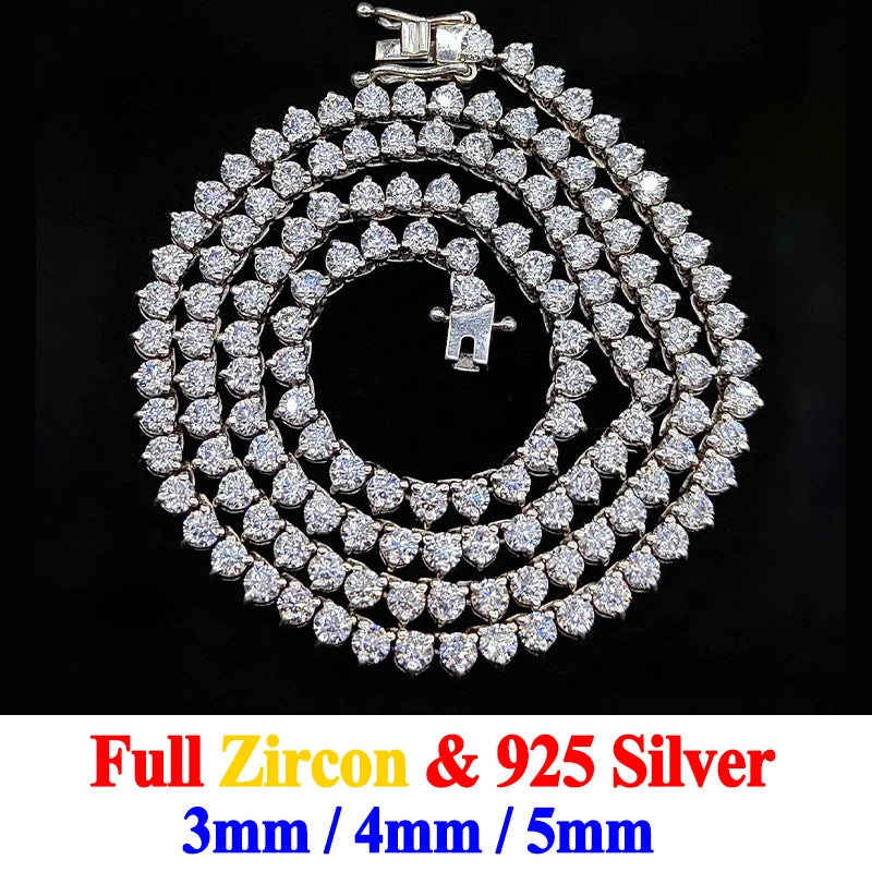PureMax Luxury 3 Craws Certified Full Moissanite Diamond 18k Gold Plated Necklace Set For Women 925 Sterling Silver Fine Jewelry