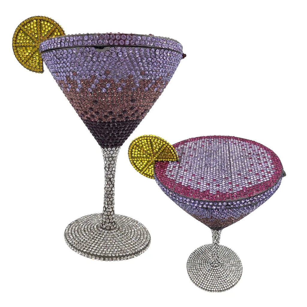 XIYUAN Women Luxury Branded Martini Crystal Evening Bag Elegant Cup Diamond Bridal Handbag Wedding Party Purses Lady Gift Clutch