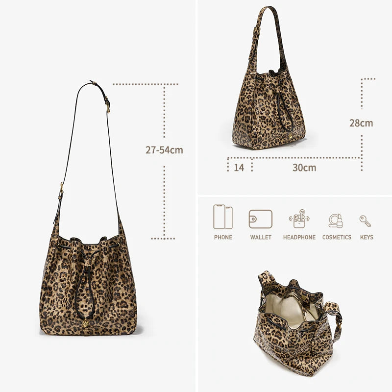 BAFELLI WOMEN'S NEW BAGS LUXURY FASHION LEATHER HANDBAGS 2026 HIGH QUALITY DESIGNER BRAND CAPACITY LADIES SHOULDER LEOPARD PRINT
