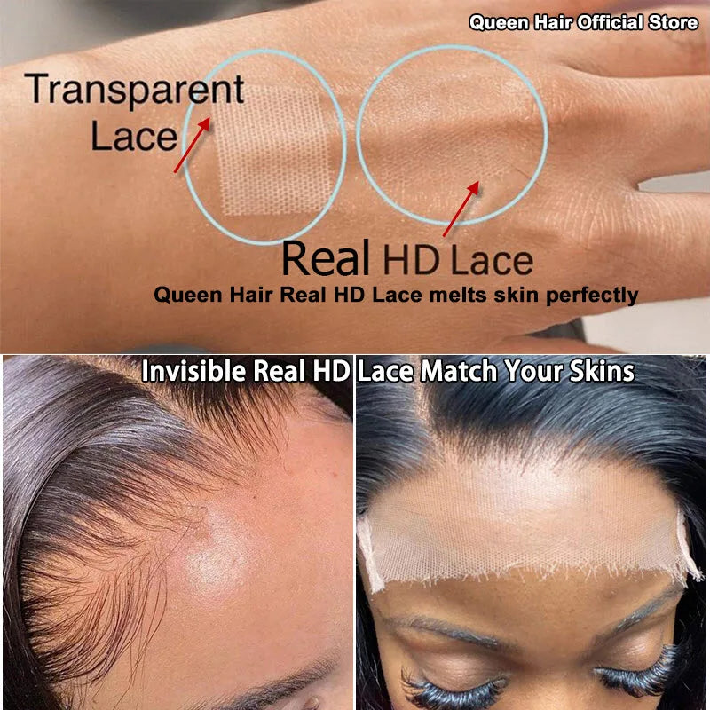 Queen Hair Deep Wave HD Lace Wigs Human Raw Hair Pre Plucked 13x6 13x4 5x5 HD Invisible Melt Lace Full Frontal Closure Wig