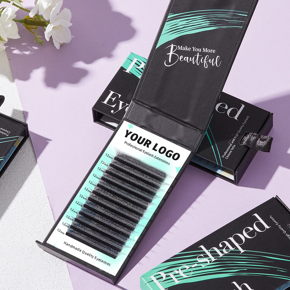 Yelix False Customized Lashes Private Label Custom Lash Packaging Eyelash Extension DIY Logo Wholesale Dropshipping