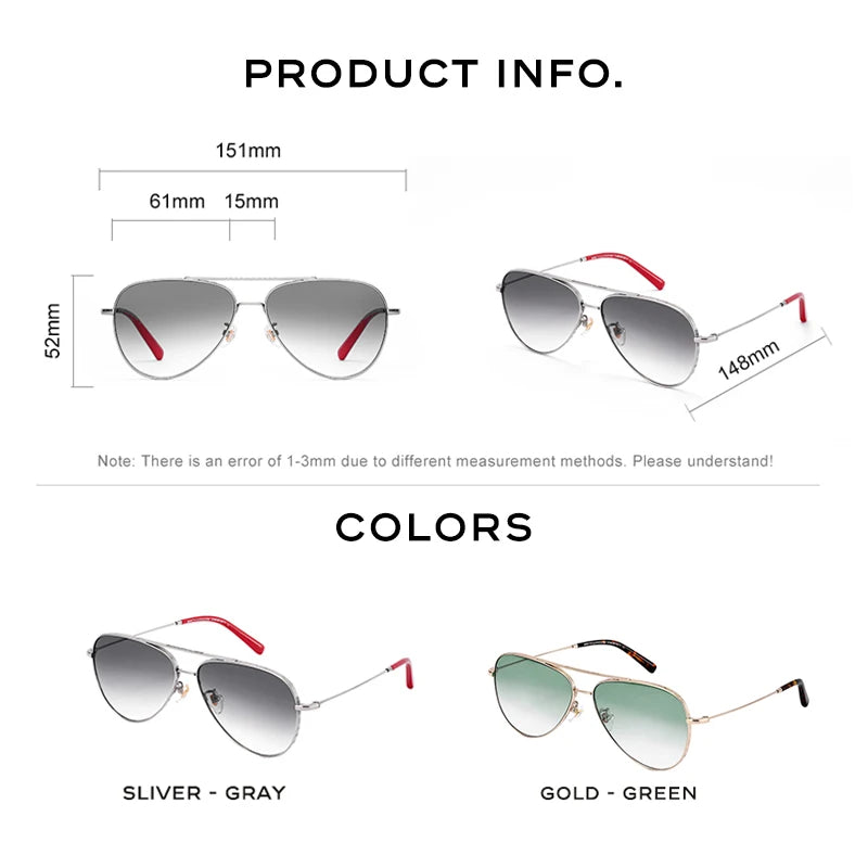 CAPONI Gradient Gray Men's Sunglasses Outdoor Fashion Travel Alloy Original Brand Sun Glasses For Male UV400 Sunglasses CP7538