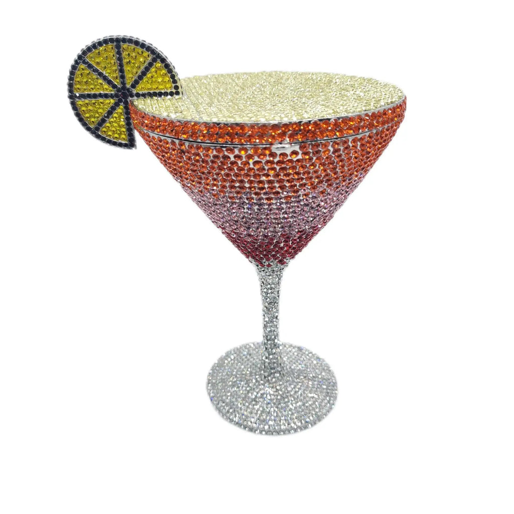 XIYUAN Women Luxury Branded Martini Crystal Evening Bag Elegant Cup Diamond Bridal Handbag Wedding Party Purses Lady Gift Clutch
