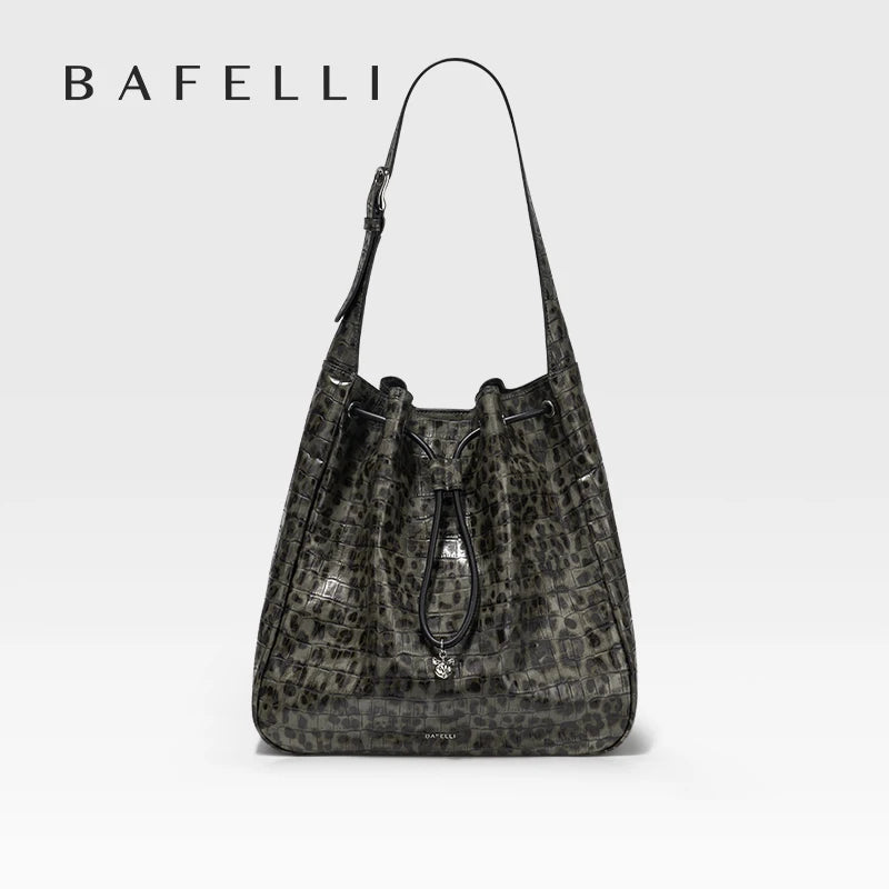 BAFELLI WOMEN'S NEW BAGS LUXURY FASHION LEATHER HANDBAGS 2026 HIGH QUALITY DESIGNER BRAND CAPACITY LADIES SHOULDER LEOPARD PRINT