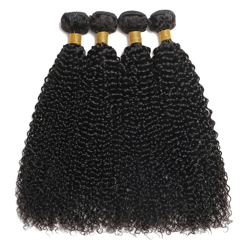 Finros Curly Bundles Human Hair Deep Wave Raw Hair Bundles Unprocessed Double Weft  Brazilian Virgin Hair Extensions Weave